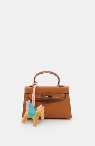 Женская сумка с верхними ручками Hermes / Гермес Kelly Mini 19, из кожи Epsom, черная, Китай 3481-1211147 фото