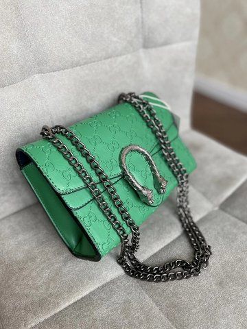 Жіноча мінісумка через плече Gucci / Гуччі, з екошкіри, з декоративною застібкою, зелена, Китай None-270809 фото