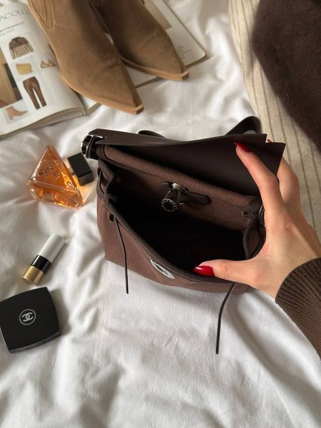 Жіноча сумка Hermes / Ермес Herbag Zip 20, компактна, для жінок, темно-коричнева, Китай H8220 - S08050-1373932 фото
