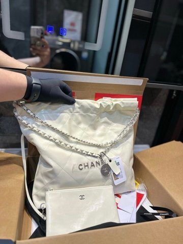 Жіноча сумка-хобо Chanel / Шанель Chanel 22, з телячої шкіри, біла, для повсякденного носіння, Китай 3913-1575603 фото