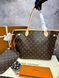 Жіноча сумка-тоут Louis Vuitton / Луї Віттон Neverfull MM, з канвасу, з металевим логотипом, коричнева, Китай P1019-855893 фото