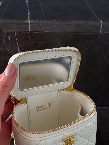 Жіноча сумка-кейс Chanel / Шанель Classic Pearl Crush міні, шкіряна, компактна, біла, Китай pr0027 - S02007-1149596 фото