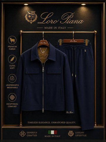Чоловічий спортивний костюм Loro Piana / Лоро Піана, трикотаж, демісезон, синій, Туреччина TsLP016 фото