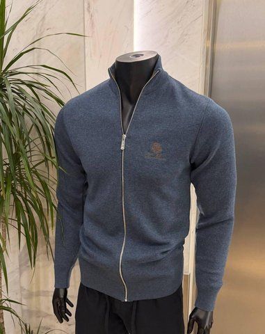 Мужской зип-худи Loro Piana / Лоро Пиана, вязаный трикотаж, демисезон, белый, Турция Zipkof001 фото
