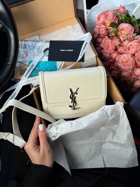 Жіноча сумка Saint Laurent / Сен Лоран Solferino, із сріблястою фурнітурою, молочна, Китай pr7019 - S03036-1118820 фото