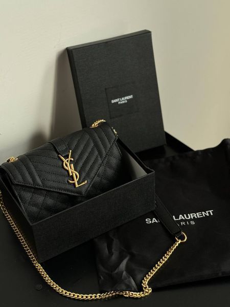 Жіноча сумка Saint Laurent / Сен Лоран середнього формату Envelope, у формі конверта, чорна, Китай pr0122 - S03020-567340 фото