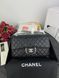 Жіноча сумка через плече Chanel / Шанель, з натуральної шкіри, зі сріблястою фурнітурою, чорна, Китай P10062-1039975 фото