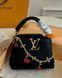 Жіноча сумка з верхніми ручками Louis Vuitton / Луї Віттон Capucines Mini, з натуральної шкіри, чорна, Китай 0314-1505427 фото