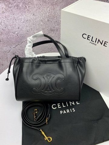Жіноча сумка з верхньою ручкою Celine / Селін, з натуральної шкіри, з верхньою ручкою, чорна, Китай P13008-880890 фото