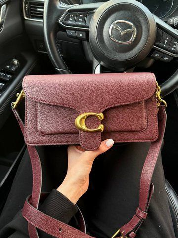 Женская сумка на плечо Coach / Коуч Tabby 26, с золотистой фурнитурой, среднего размера, винная, Китай pr01981 - S01074-1094710 фото