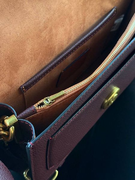 Жіноча сумка на плече Coach / Коуч Tabby 26, із золотистою фурнітурою, середнього розміру, винна, Китай pr01981 - S01074-1094710 фото