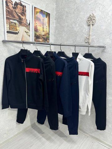 Мужской спортивный костюм Hugo Boss / Хуго Босс, трикотаж, демисезон, черный, Турция TSHBn003 фото