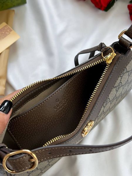 Жіноча сумка з ручками Gucci / Гуччі Ophidia GG середнього формату, середнього розміру, коричнева, Китай g00179 - S07025-789684 фото
