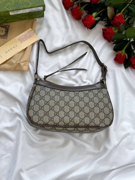 Жіноча сумка з ручками Gucci / Гуччі Ophidia GG середнього формату, середнього розміру, коричнева, Китай g00179 - S07025-789684 фото