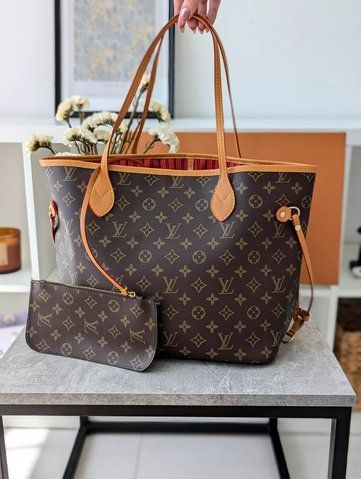 Женская сумка-тоут Louis Vuitton / Луи Виттон, Neverfull, из натуральной кожи, коричнево-бежевая, Китай 20467-3-989613 фото