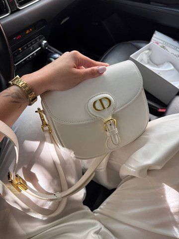 Жіноча сумка Dior / Діор Bobby, з гладкою фактурою, середнього розміру, кремова, Китай pr9999 - S05008-504118 фото