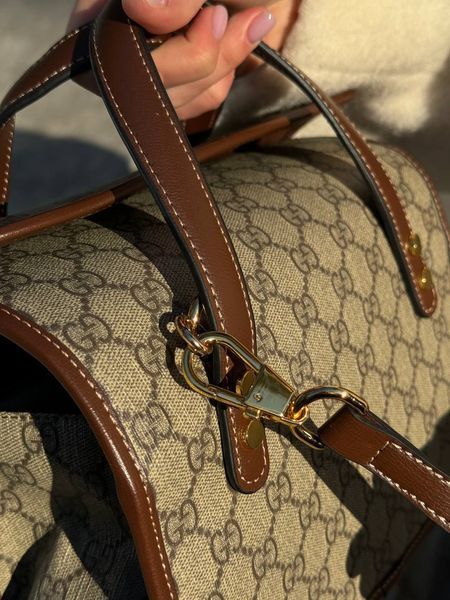Жіноча сумка з ручками Gucci / Гуччі Horsebit 1955 GG міні, середнього розміру, коричнева, Китай pr00090 - S07001-504117 фото