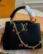 Жіноча сумка з верхніми ручками Louis Vuitton / Луї Віттон Capucines BB, з натуральної шкіри, чорна, Китай 0313-1505415 фото
