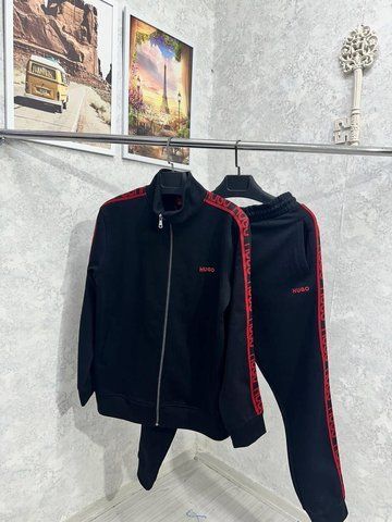 Мужской спортивный костюм Hugo Boss / Хуго Босс, трикотаж, демисезон, черный, Турция TSHBn004 фото