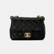Жіноча плечова сумка на ланцюжку Chanel / Шанель, з натуральної шкіри, зі стьобаною фактурою, чорна, Китай #art0426-770770 фото