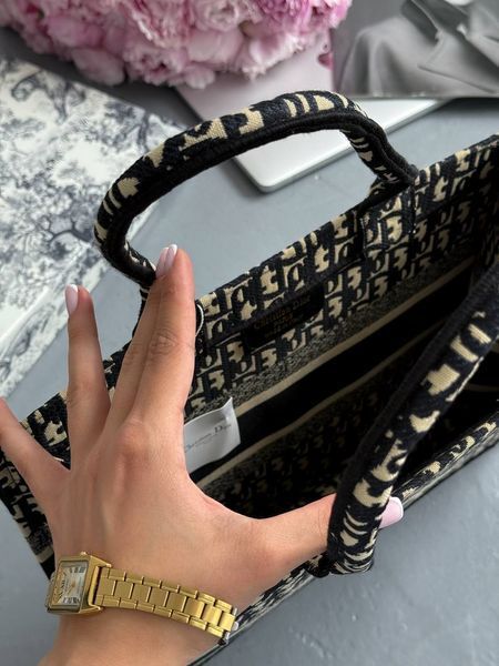 Жіноча сумка-тоут Dior / Діор Book Tote, з візерунком Oblique, велика, з коробкою, синя, Китай pr01272 - S05027-1186531 фото
