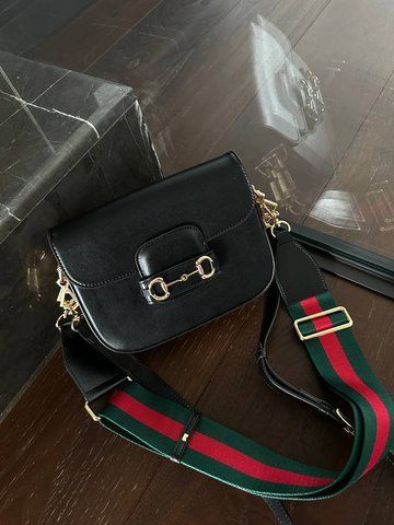 Женская сумка Gucci / Гуччи Horsebit 1955 мини, компактная, с коробкой, черная, Китай pr02770 - S07012-1157282 фото
