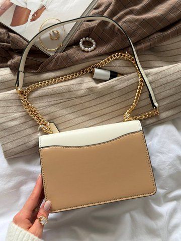 Женская сумка кросс-боди Coach / Коуч мини Klare, из канваса, с бежевыми акцентами, белая, Китай pr0069 - S01050-829554 фото