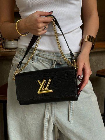 Женская сумка-пошет Louis Vuitton / Луи Виттон Twist West Pochette, среднего размера, черная, Китай pr7396 - S04003-972247 фото
