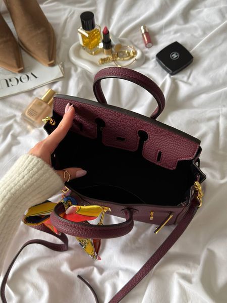 Женская сумка Hermes / Эрмес Birkin 25, с золотистой фурнитурой, среднего размера, бордовая, Китай H8309 - S08043-1403829 фото