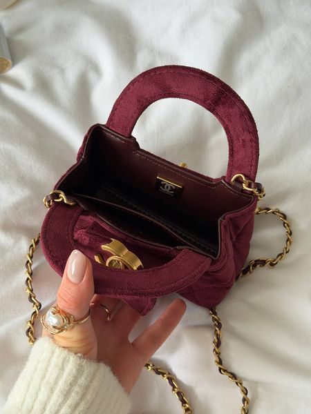 Жіноча сумка Chanel / Шанель Kelly мікро, із золотистою фурнітурою, компактна, бордова, Китай CHL9017 - S02115-1462596 фото