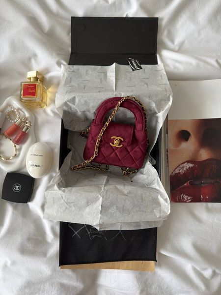 Жіноча сумка Chanel / Шанель Kelly мікро, із золотистою фурнітурою, компактна, бордова, Китай CHL9017 - S02115-1462596 фото