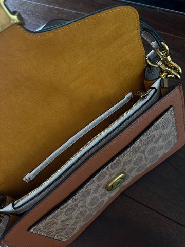 Женская сумка на плечо Coach / Коуч Tabby 26, из канваса, с монограммным принтом, белая, Китай pr01989 - S01071-1094718 фото