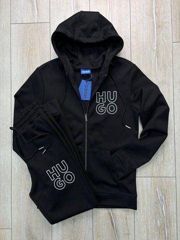Мужской спортивный костюм Hugo Boss / Хуго Босс, трикотаж, демисезон, черный, Турция TSHBn011 фото