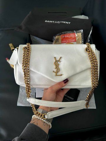 Женская сумка Saint Laurent / Сен Лоран Calypso, кожаная, среднего размера, белая, Китай ysl9002 - S03006-876085 фото