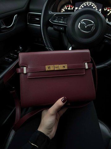 Женская сумка на плечо Saint Laurent / Сен Лоран Manhattan, кожаная, среднего размера, винная, Китай pr5130 - S03018-995049 фото