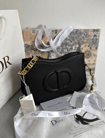 Жіноча сумка на плече Dior / Діор Caro, з натуральної шкіри, чорна, для повсякденного носіння, Китай 92109-569863 фото