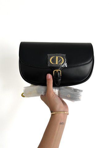 Жіноча сумка на плече Dior / Діор, з натуральної шкіри, з клапаном, чорна, для повсякденного носіння, Китай 91073-356223 фото