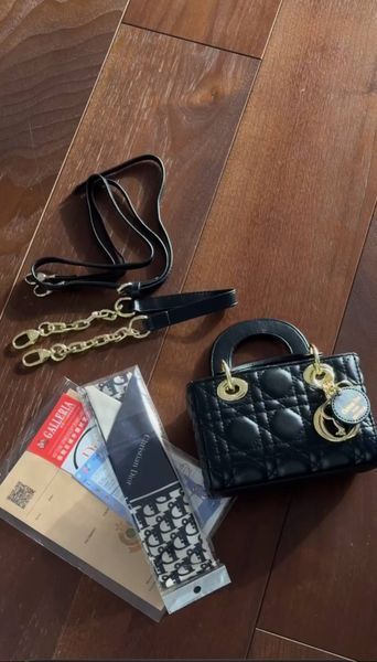 Женская сумка Dior / Диор Lady D-Joy микро, компактная, с коробкой, для женщин, черная, Китай pr01279 - S05046-1280835 фото