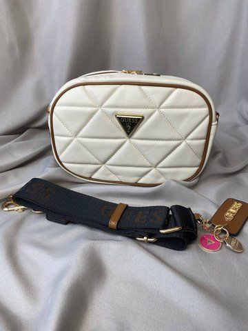 Жіноча кросбоді-сумка Guess / Гесс Puff, з екошкіри, з довгим ремінцем, коричнева, Китай 3082-721354 фото