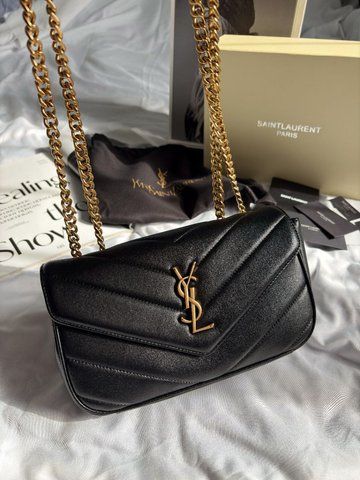 Женская сумка на цепочке YSL / Ив Сен-Лоран LouLou, из кожи ягненка, стеганая, с клапаном, молочная, Китай 012183-1289140 фото
