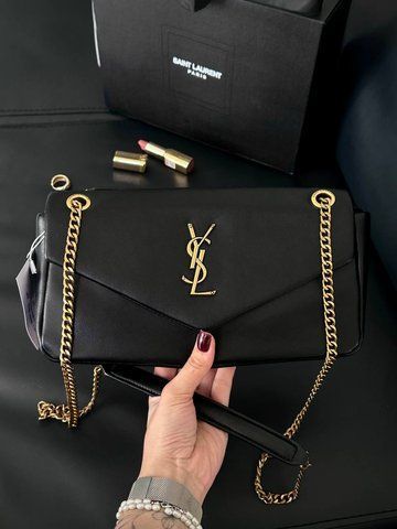 Женская сумка Saint Laurent / Сен Лоран Calypso, кожаная, среднего размера, черная, Китай ysl9001 - S03007-842932 фото
