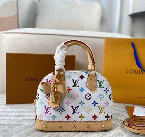 Женская сумка с верхними ручками Louis Vuitton / Луи Виттон Alma BB, из канваса, разноцветная, Китай 7616-1544078 фото