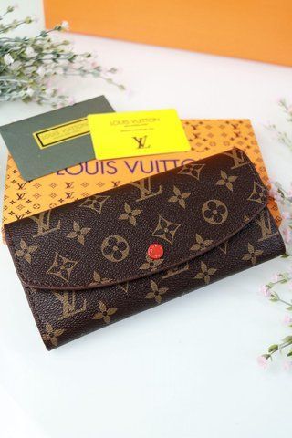 Женский кошелек Louis Vuitton / Луи Виттон, из экокожи, коричневый, с отделениями для карт, Китай 20079-4-473164 фото