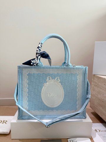 Жіноча сумка-тоут Dior / Діор Book Tote, текстильна, синя, для повсякденного носіння, Китай 6379-1719064 фото