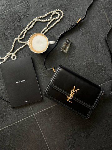 Женская сумка Saint Laurent / Сен Лоран большого формата Solferino, с золотистой фурнитурой, черная, Китай pr01187 - S03034-769862 фото