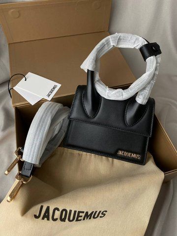 Жіноча сумка з верхньою ручкою Jacquemus / Жакмюс, з натуральної шкіри, з верхньою ручкою, чорна, Китай Р12001-714236 фото