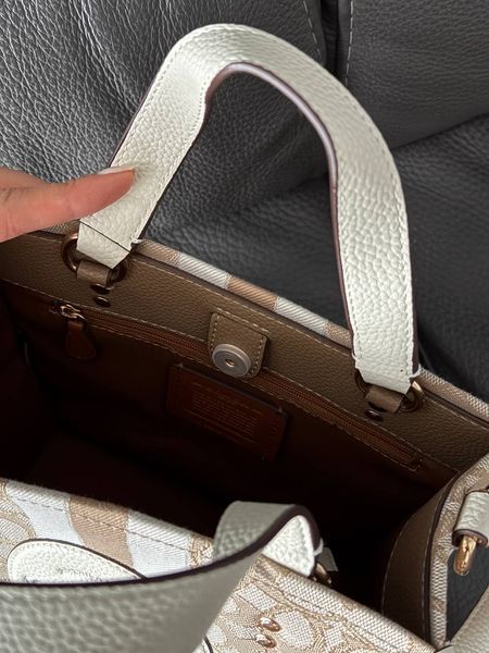 Жіноча сумка-тоут Coach / Коуч Dempsey, жакардова, з контрастною смугою, середнього розміру, Китай pr0165 - S01017-887745 фото