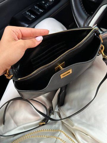 Жіноча сумка-пошет Balenciaga / Баленсіага Rodeo Sling Pochette, із золотистою фурнітурою, чорна, Китай B2189 - S09020-1202388 фото