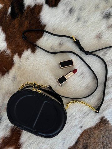 Женская сумка Dior / Диор CD Signature Oval, компактная, с коробкой, для женщин, черная, Китай pr01238 - S05013-635962 фото