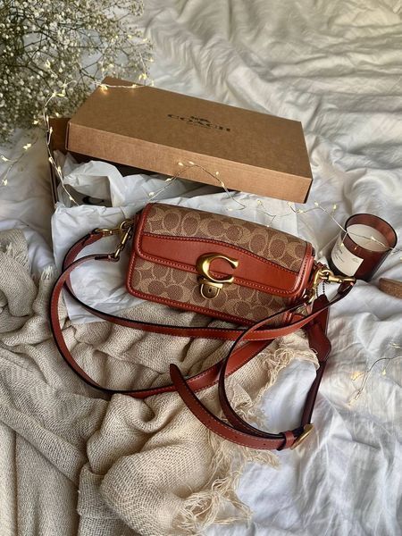 Жіноча сумка на плече Coach / Коуч Studio, з канвасу, з монограмним принтом, коричнева, Китай pr0090 - S01107-922393 фото